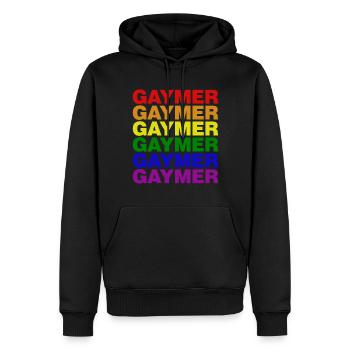 Gaymer LGBT Pride Rainbow Gamer Video Games - Männer Premium Bio Hoodie - Schwarz - Vorne - Nico (187cm)