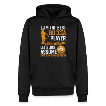 Citations drôles de joueur de pétanque - Je suis le meilleur Boccia p - Sweat à capuche Premium bio Homme - noir - Devant - Nico (187cm)
