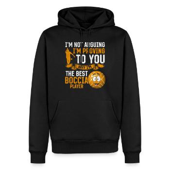 Boccia - Je vous prouve pourquoi je suis le meilleur Boccia - Sweat à capuche Premium bio Homme - noir - Devant - Nico (187cm)