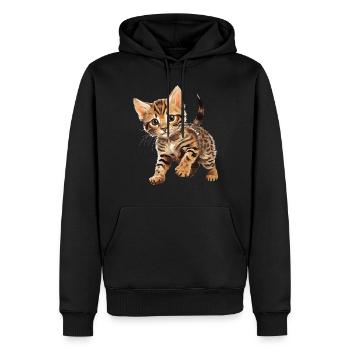 Bengal Cat Bengalkatze - Männer Premium Bio Hoodie - Schwarz - Vorne - Nico (187cm)