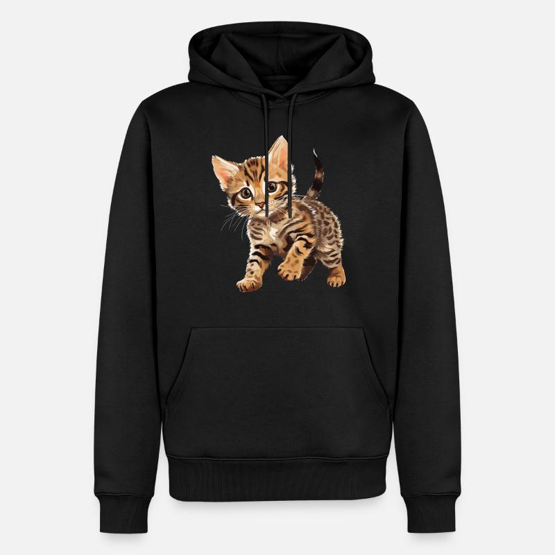 Chat du Bengale Bengalkatze - Sweat à capuche Premium bio Homme - noir