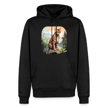 Bengal Cat Bengalkatze - Männer Premium Bio Hoodie - Schwarz - Vorne - Nico (187cm)