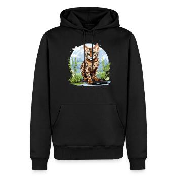 Bengal Cat Bengalkatze - Männer Premium Bio Hoodie - Schwarz - Vorne - Nico (187cm)