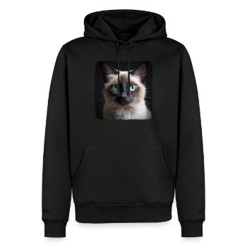 Chat balinais Balinesenkatze - Sweat à capuche Premium bio Homme - noir - Devant - Nico (187cm)