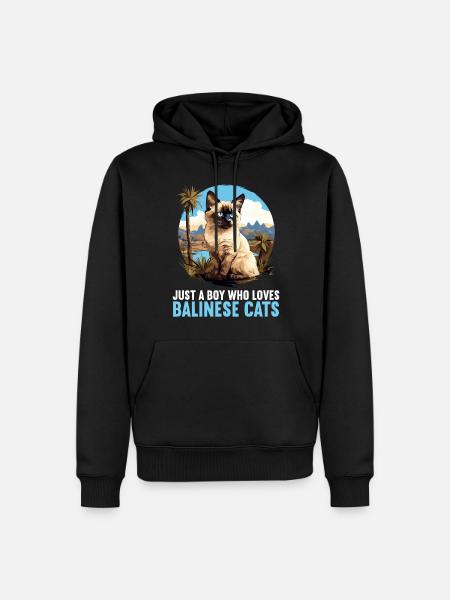 Balinese Cat Balinesenkatze - Men’s Premium Organic Hoodie - black