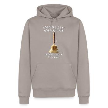 HANDBELL HARMONY - Männer Premium Bio Hoodie - Taupe - Vorne - Nico (187cm)