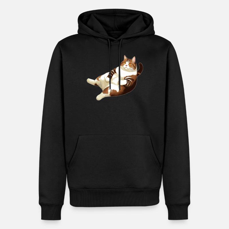 GRAISSE DE CHAT COUCHÉE - Sweat à capuche Premium bio Homme - noir