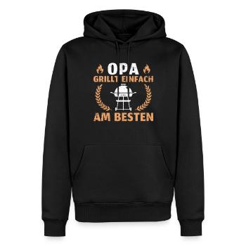 Vatertag Grillen Opa - Männer Premium Bio Hoodie - Schwarz - Vorne - Nico (187cm)