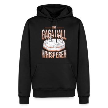 Gagaball Le Chuchoteur de la Boule Gaga - Sweat à capuche Premium bio Homme - noir - Devant - Nico (187cm)