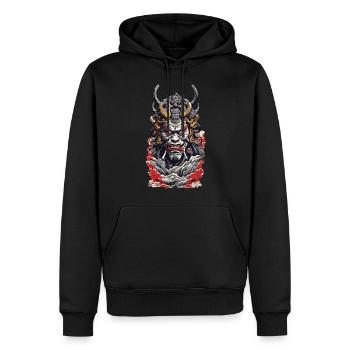 Esthétique Yokai Streetwear Démon Japonais - Sweat à capuche Premium bio Homme - noir - Devant - Nico (187cm)