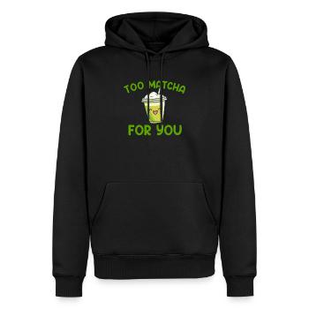 too matcha for you, matcha - Men’s Premium Organic Hoodie - black - Front - Nico (187cm)