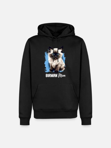 Birman Cat Birma Katze - Männer Premium Bio Hoodie - Schwarz