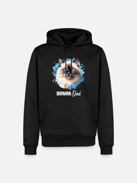 Birman Cat Birma Katze - Men’s Premium Organic Hoodie - black