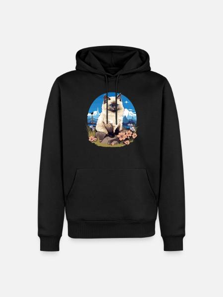 Birman Cat Birma Katze - Men’s Premium Organic Hoodie - black