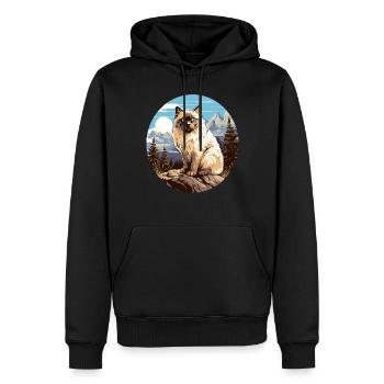 Birman Cat Birma Katze - Männer Premium Bio Hoodie - Schwarz - Vorne - Nico (187cm)