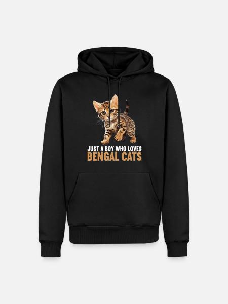 Chat du Bengale Bengalkatze - Sweat à capuche Premium bio Homme - noir