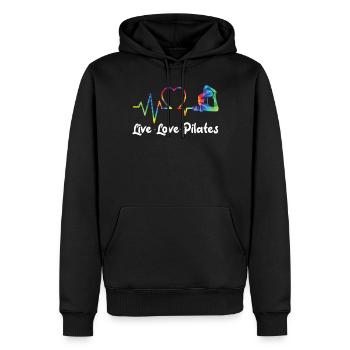 Instructeur de Pilates Enseignant - Sweat à capuche Premium bio Homme - noir - Devant - Nico (187cm)