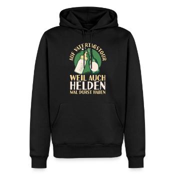 Papa Père Fête des Pères - Sweat à capuche Premium bio Homme - noir - Devant - Nico (187cm)