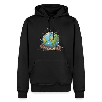 Anti Littering No Environment Recycle - Männer Premium Bio Hoodie - Schwarz - Vorne - Nico (187cm)