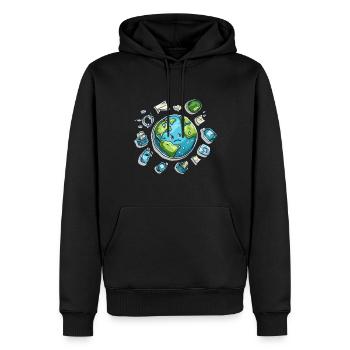 Anti Littering No Environment Recycle - Männer Premium Bio Hoodie - Schwarz - Vorne - Nico (187cm)