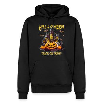 HALLOWEEN TRICK OR TREAT - Sweat à capuche Premium bio Homme - noir - Devant - Nico (187cm)