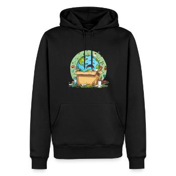 Anti Littering No Environment Recycle - Männer Premium Bio Hoodie - Schwarz - Vorne - Nico (187cm)