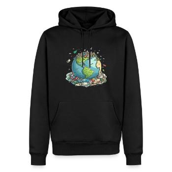 Anti Littering No Environment Recycle - Männer Premium Bio Hoodie - Schwarz - Vorne - Nico (187cm)
