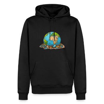 Anti Littering No Environment Recycle - Männer Premium Bio Hoodie - Schwarz - Vorne - Nico (187cm)