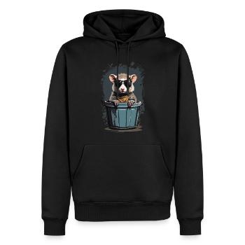 Coole Beutelratte Lustige Mülltonnen Bewohner - Männer Premium Bio Hoodie - Schwarz - Vorne - Nico (187cm)