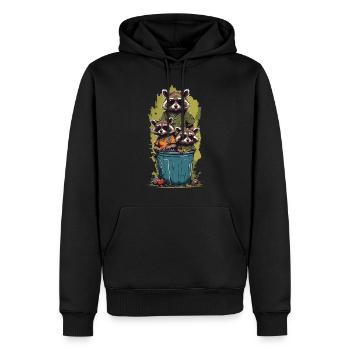 Lustige Mülltonnen Bewohner Familie Streetwear - Männer Premium Bio Hoodie - Schwarz - Vorne - Nico (187cm)