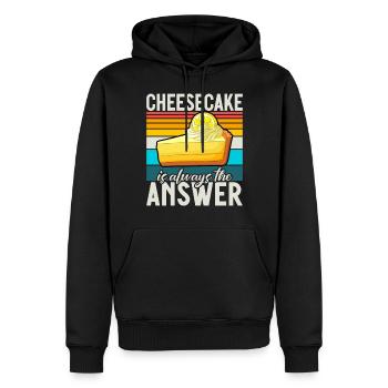 Cheesecake Gift - Männer Premium Bio Hoodie - Schwarz - Vorne - Nico (187cm)