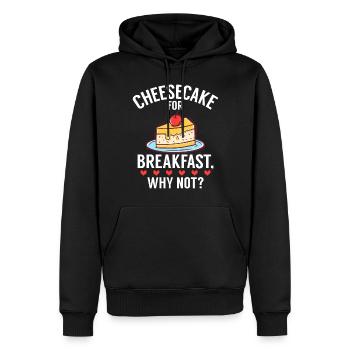 Cheesecake Gift - Men’s Premium Organic Hoodie - black - Front - Nico (187cm)