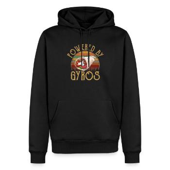 Propulsé par gyros Greek Food - Sweat à capuche Premium bio Homme - noir - Devant - Nico (187cm)