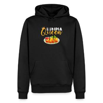 Lumpia Queen, food filipino - Männer Premium Bio Hoodie - Schwarz - Vorne - Nico (187cm)