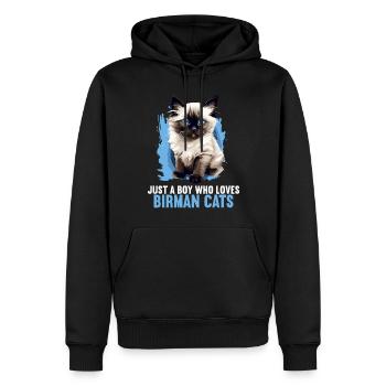Birman Cat Birma Katze - Männer Premium Bio Hoodie - Schwarz - Vorne - Nico (187cm)