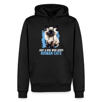 Birman Cat Birma Katze - Männer Premium Bio Hoodie - Schwarz - Vorne - Nico (187cm)