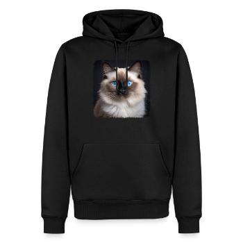 Birman Cat Birma Katze - Männer Premium Bio Hoodie - Schwarz - Vorne - Nico (187cm)