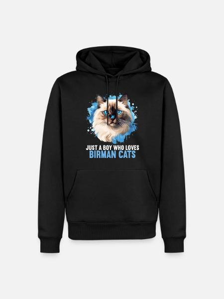 Birman Cat Birma Katze - Men’s Premium Organic Hoodie - black