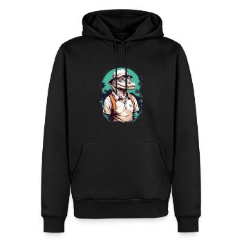 Golfer Krokodil Golfspieler Design Streetwear - Männer Premium Bio Hoodie - Schwarz - Vorne - Nico (187cm)