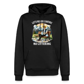PRÉSERVEZ LA NATURE, PAS DE DÉCHETS - Sweat à capuche Premium bio Homme - noir - Devant - Nico (187cm)