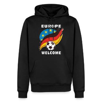 DEUTSCHLAND EUROPA FUßBALL - Männer Premium Bio Hoodie - Schwarz - Vorne - Nico (187cm)