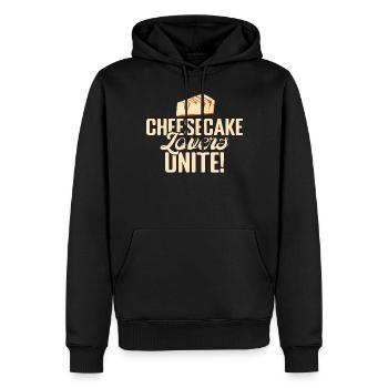 Cadeau de gâteau au fromage - Sweat à capuche Premium bio Homme - noir - Devant - Nico (187cm)