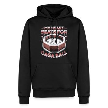 Gagaball Mon Cœur Bat Pour Gaga Ball - Sweat à capuche Premium bio Homme - noir - Devant - Nico (187cm)