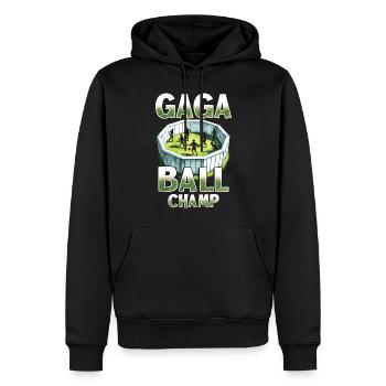 Gagaball Gaga Ball Champion - Sweat à capuche Premium bio Homme - noir - Devant - Nico (187cm)