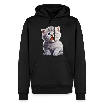 Chat Chats British Shorthair British Shorthair - Sweat à capuche Premium bio Homme - noir - Devant - Nico (187cm)