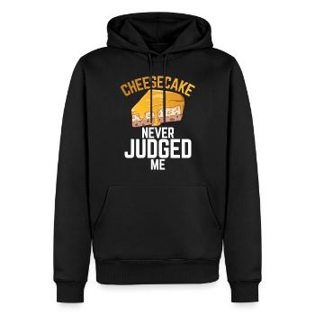 Cadeau de gâteau au fromage - Sweat à capuche Premium bio Homme - noir - Devant - Nico (187cm)