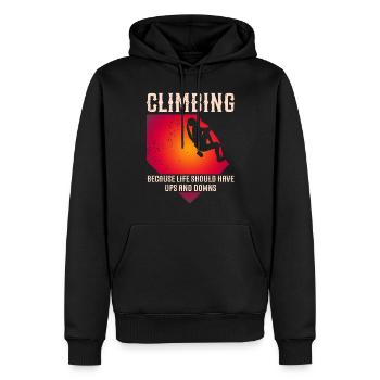 Klettern Mountain Boulder Climble Climber - Männer Premium Bio Hoodie - Schwarz - Vorne - Nico (187cm)