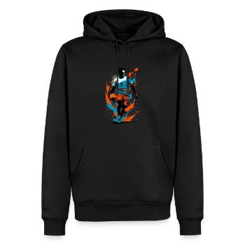 Handballspieler Streetwear Ikonischer Style - Männer Premium Bio Hoodie - Schwarz - Vorne - Nico (187cm)