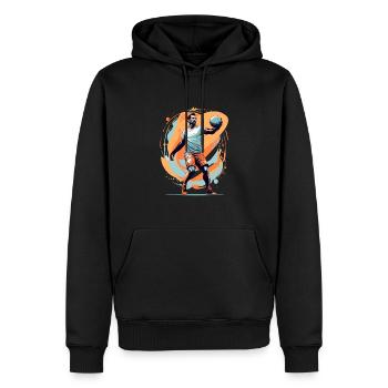 Handballspieler Streetwear Ikonischer Style - Männer Premium Bio Hoodie - Schwarz - Vorne - Nico (187cm)