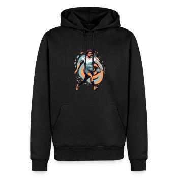 Handballspieler Streetwear Ikonischer Style Design - Männer Premium Bio Hoodie - Schwarz - Vorne - Nico (187cm)